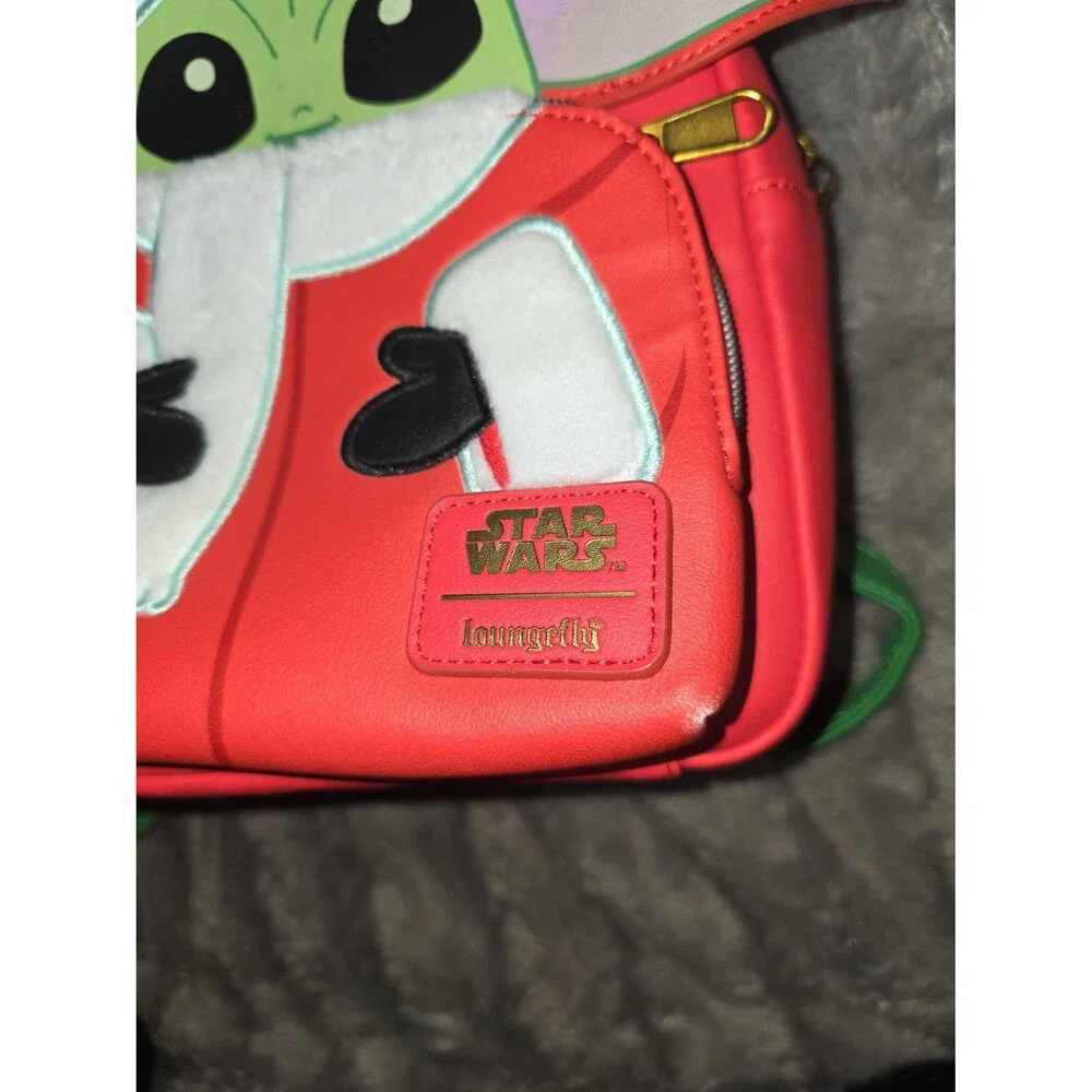 Like New grogu the child baby Yoda Christmas Santa clause mini backpack bookbag!